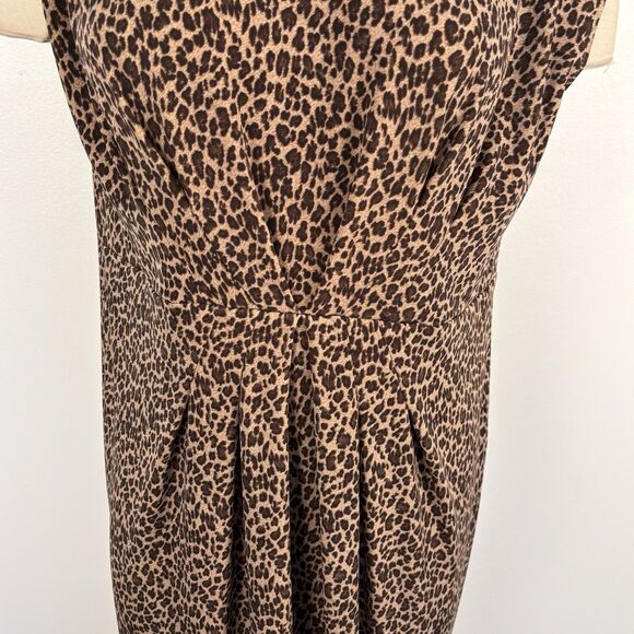 Talbots Women’s Size XL Leopard Animal Print Short Sleeve Knee Length Dress - Picture 5 of 7